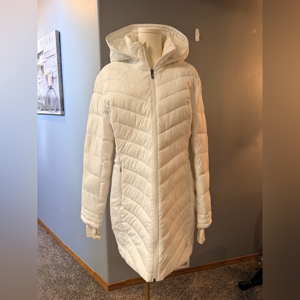 Spyder White Hooded Puffer Coat | Quilted Jacket